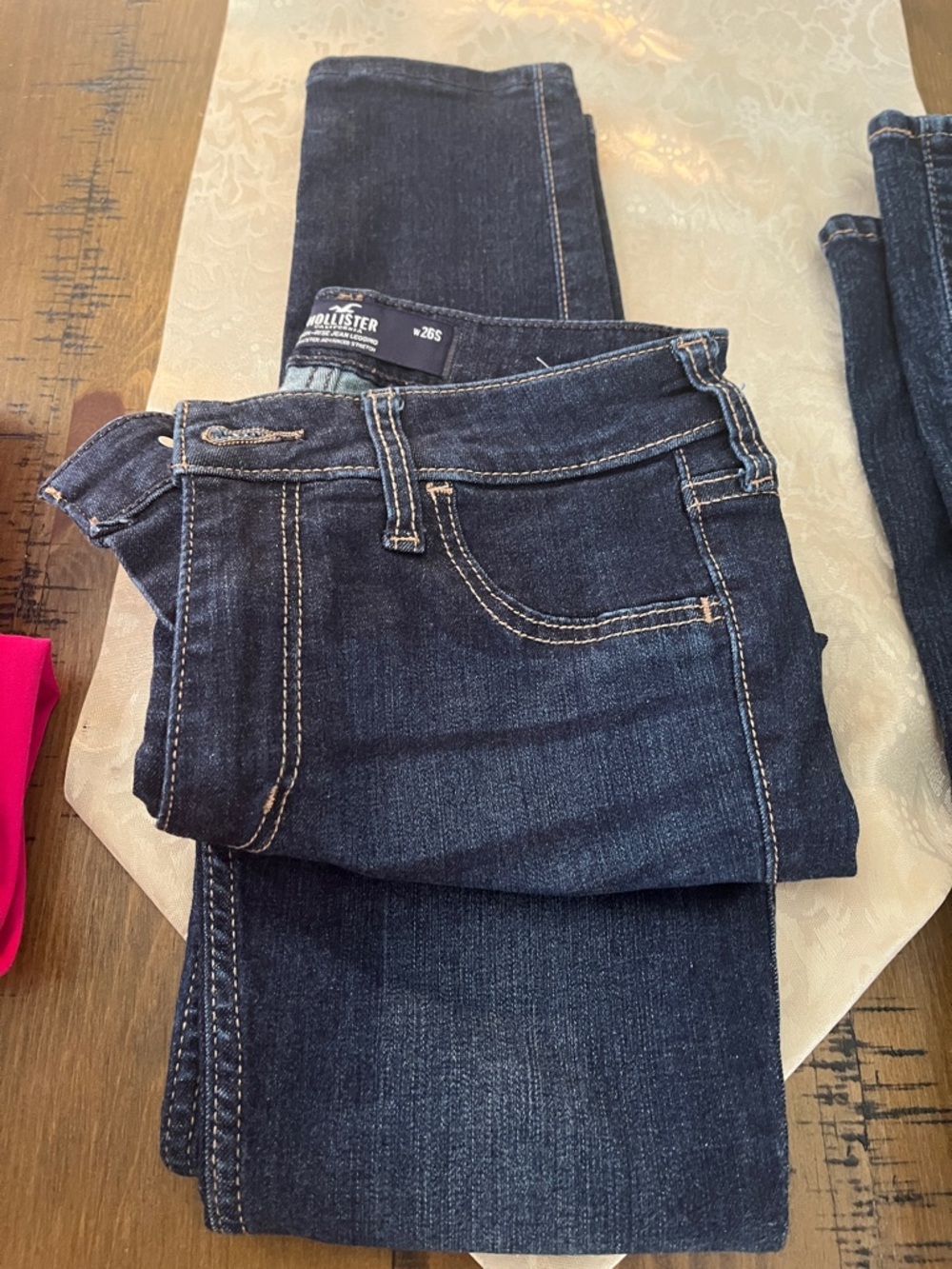 Hollister Dark Indigo Skinny Jeans with Contrast Stitching
